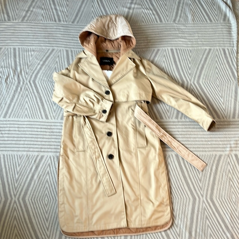 COACH NWT Classic Khaki Quilted Trench Coat size XS - Picture 11 of 16